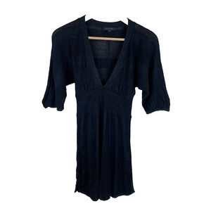 Bebe Silk Blend Crochet Tunic Beach Cover Up Dress Womens Sz M Y2K 90s Grunge